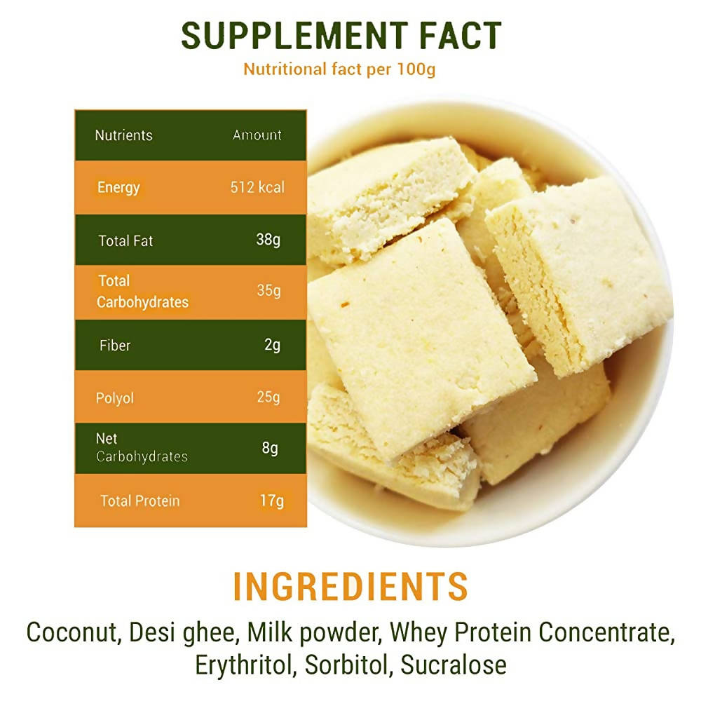 NutroActive Desi Ghee Keto Coconut Barfi