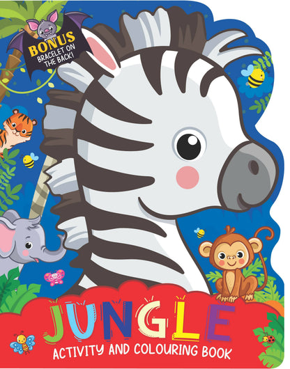Dreamland Jungle Activity and Colouring Book- Die Cut Animal Shaped Book : Children Interactive & Activity Book
