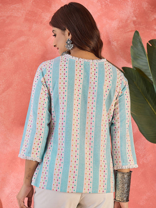 Sangria Women Polka Dots Printed Regular Top