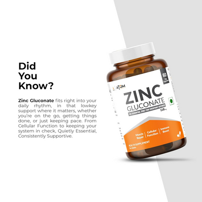 As-It-Is Nutrition Atom Zinc Gluconate Veg Capsules