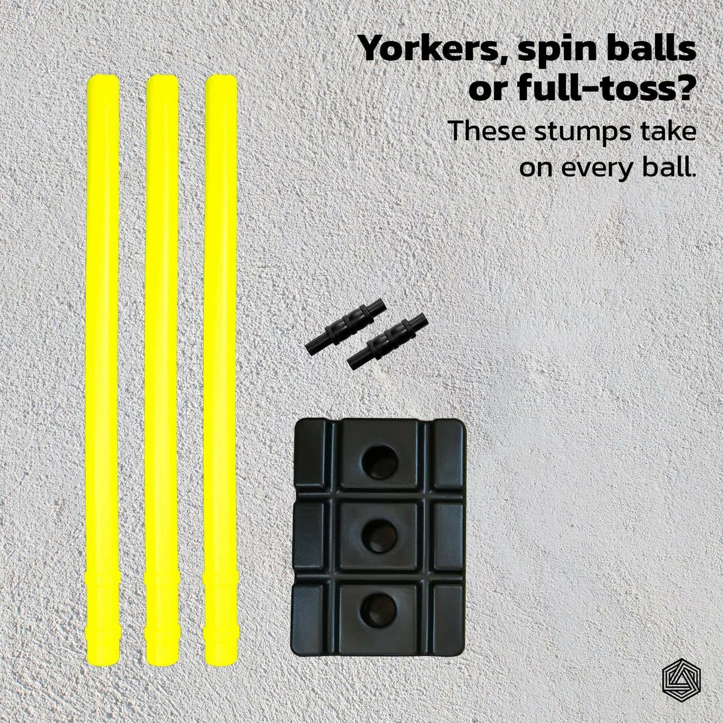 Boldfit Cricket Stumps with Stand & Bails - Fluorescent Green