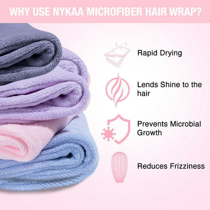 Nykaa Naturals Microfiber Hair Wrap for Frizz Free & Shiny Hair - Pink