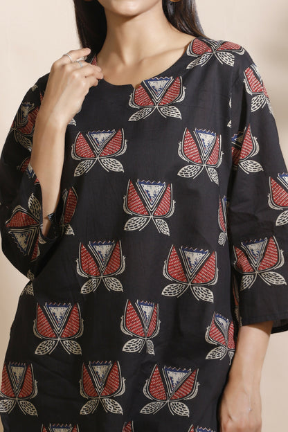 Breathables Abstract Black Cotton Co-Ord Set