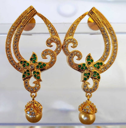 Green CZ Danglers