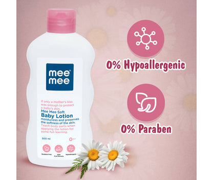 Mee Mee Soft Baby Lotion For 24Hrs Moisturization With Chamomile & Fruit Extracts