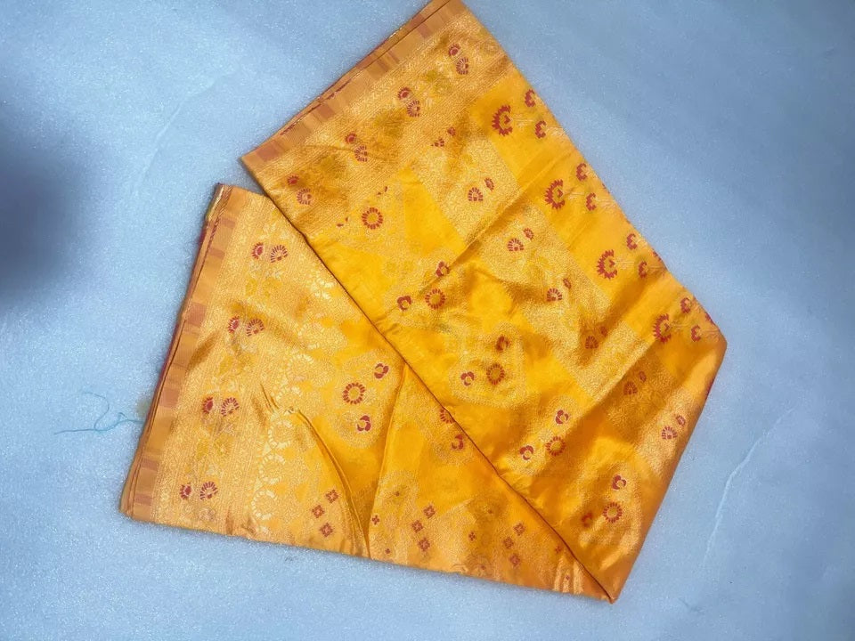 Banarasi Soft Silk Saree Blouse,Party Wear Classic Sari