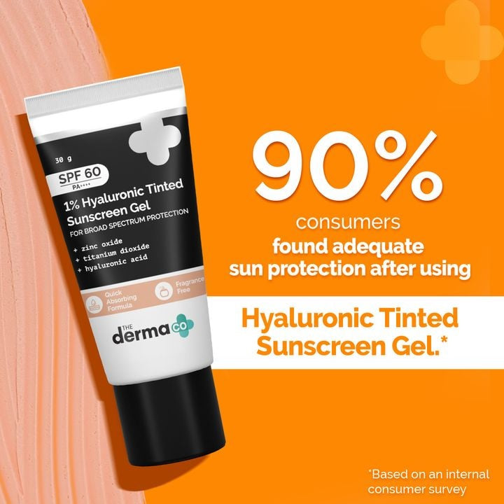 1% Hyaluronic Tinted Sunscreen Gel & PA++++ for Broad Spectrum Protection - 30g