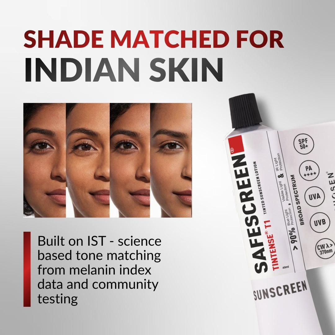 Chosen Tintense Bisque Shade Tinted Sunscreen SPF 40+ Pa++++ 8-Hour Water Resistance, No White Cast