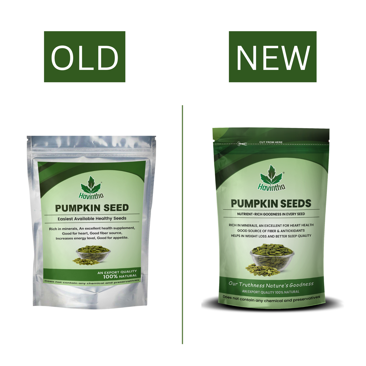 Havintha Natural Sunflower, Pumpkin, Chia, Flax Seeds (Combo Pack) - Each 100 gms