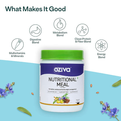 OZiva Nutritional Meal For Men - 16 Servings/ 500 gm