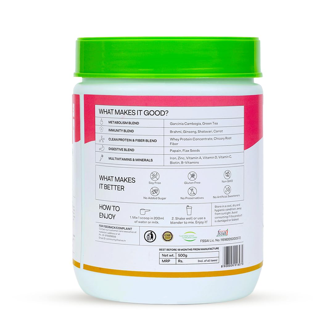 OZiva Nutritional Meal For Women - 16 Servings/ 500 gm