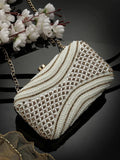 Adorn Embellished Faux Silk Clutch