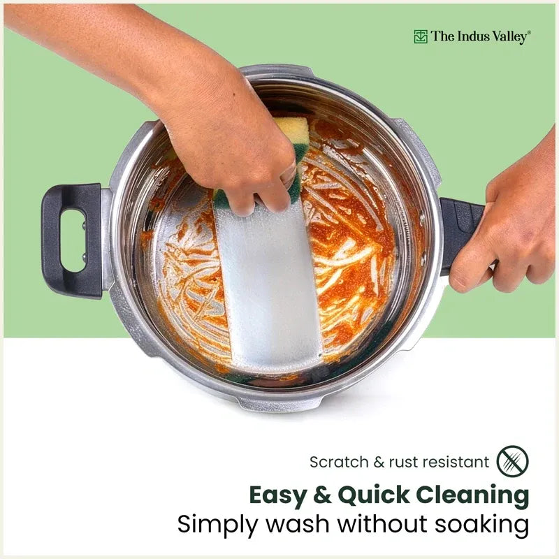 The Indus Valley Tri-Ply Stainless Steel Outer Lid Handi Pressure Cooker