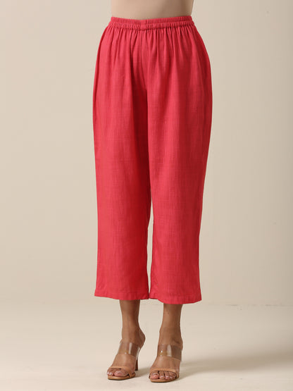 trueBrowns Bright Pink Slub Texture Baggy Sleeve Co-Ord Set | Relove