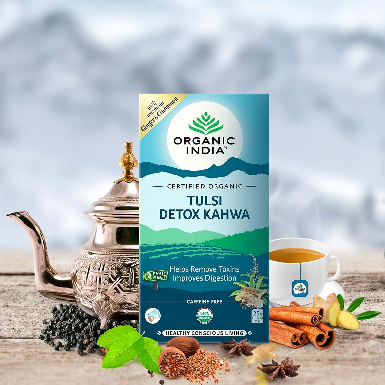 Organic India Tulsi Detox Kahwa - 25 Tea Bags