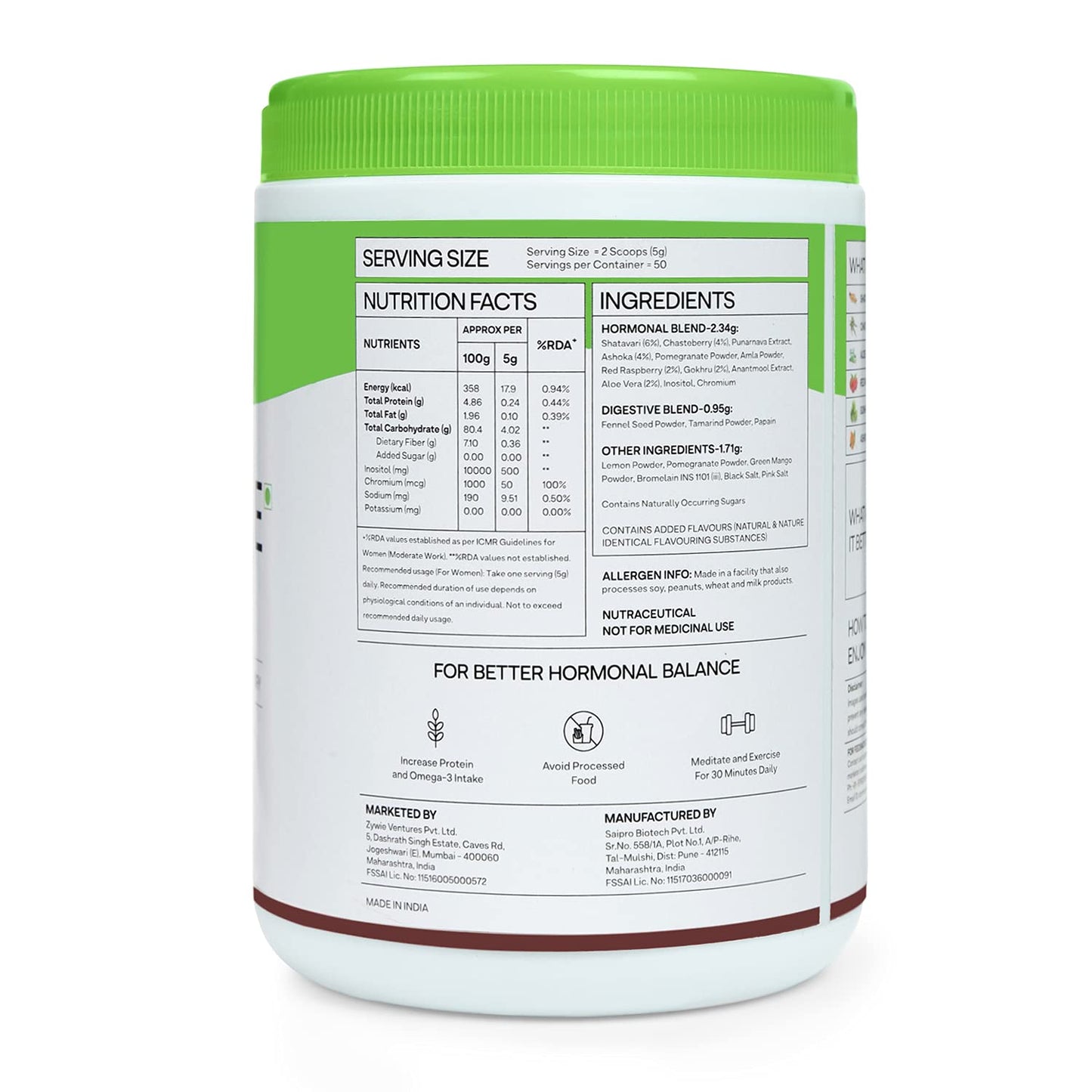 OZiva Plant Based Herbalance For Pcos - 250 gm - Pack of 1