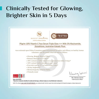 Pilgrim 10% Vitamin C Face Serum For Daily Brightness 5% Niacinamide