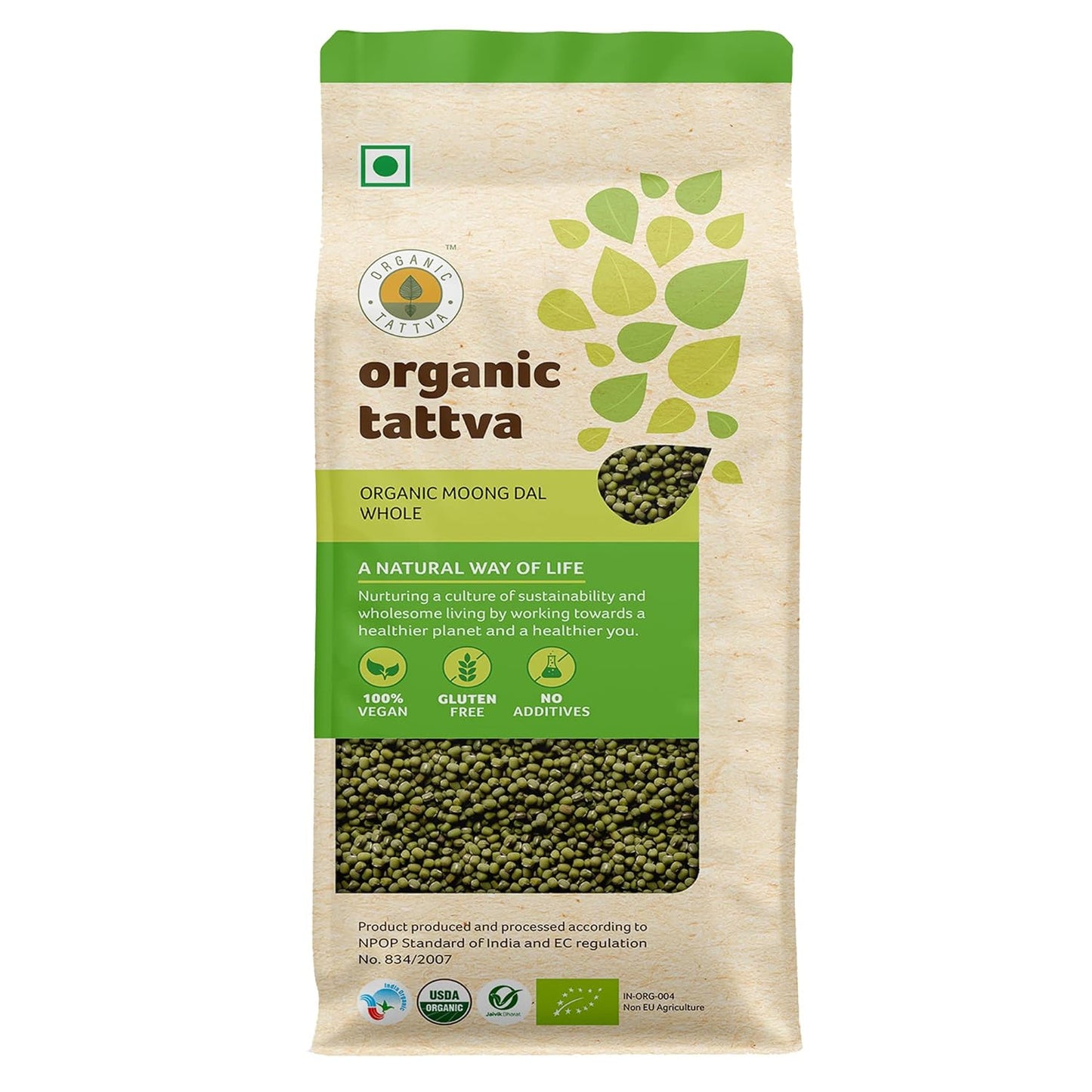 Organic Tattva Organic Moong Dal Whole - 1 kg