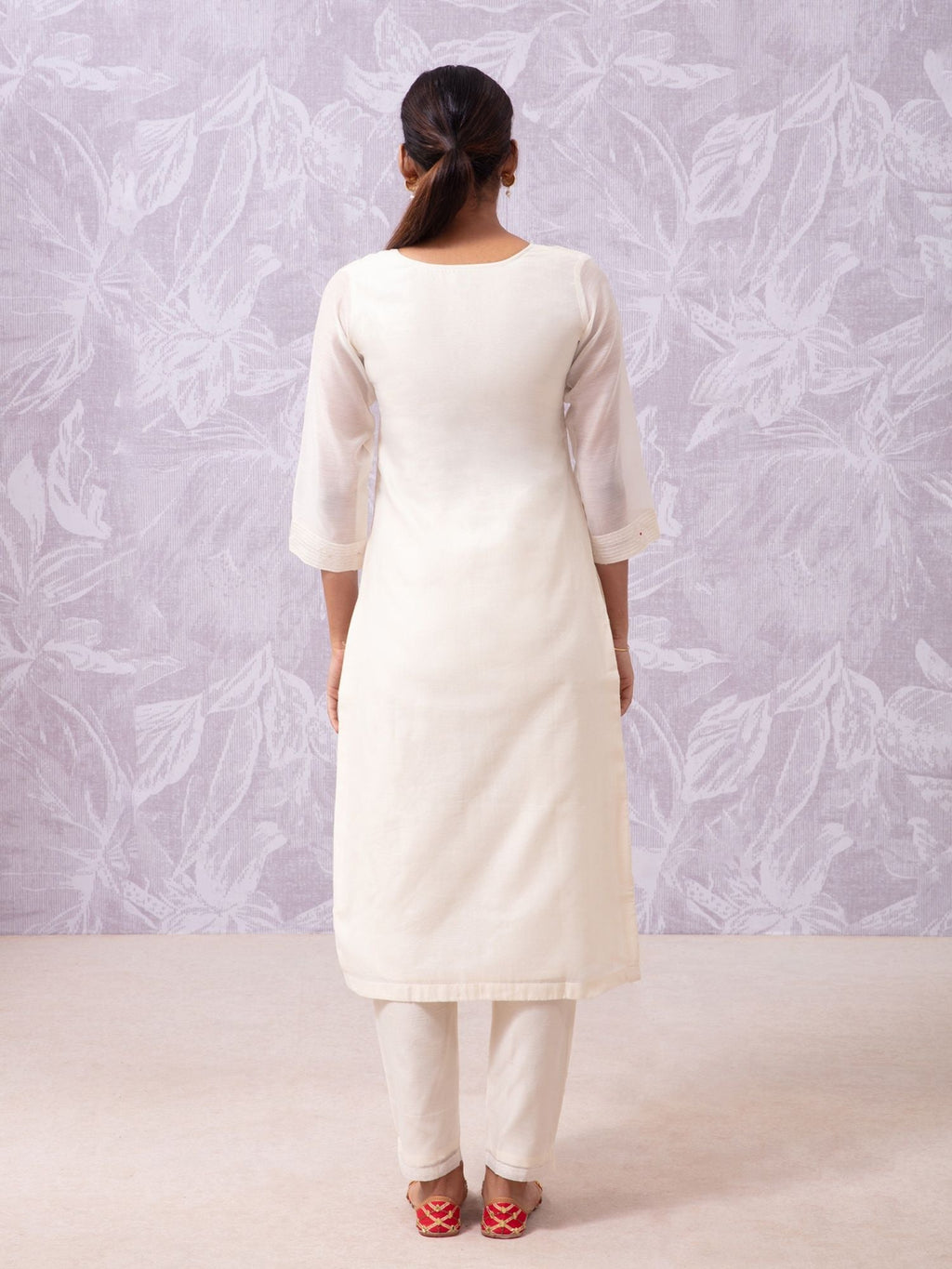 Likha Shaan-e-Avadh offwhite Kurta, Pant and Brocade Dupatta LIKSKD104 (Set of 3)