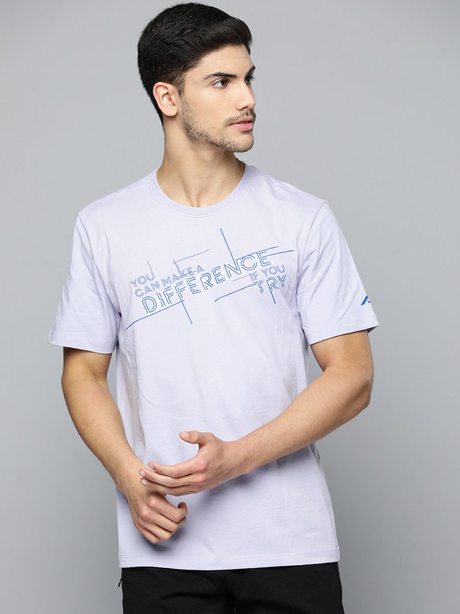 Alcis Men Typography Printed Anti Static Sports T-shirt