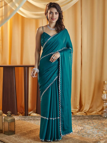 kasee Beads and Stones Pure Chiffon Saree