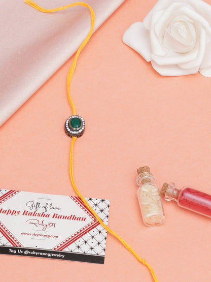 Designer kundan Rakhi - Ruby Raang