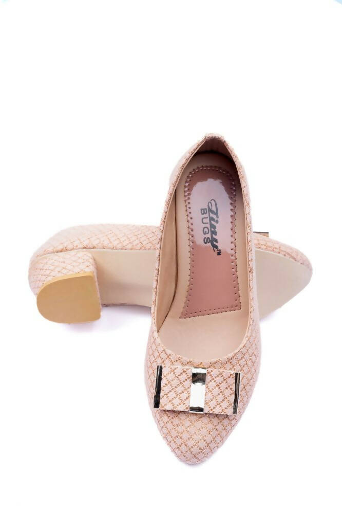 Tiny Bugs Girls Party Wear Ballerinas - Rose Gold