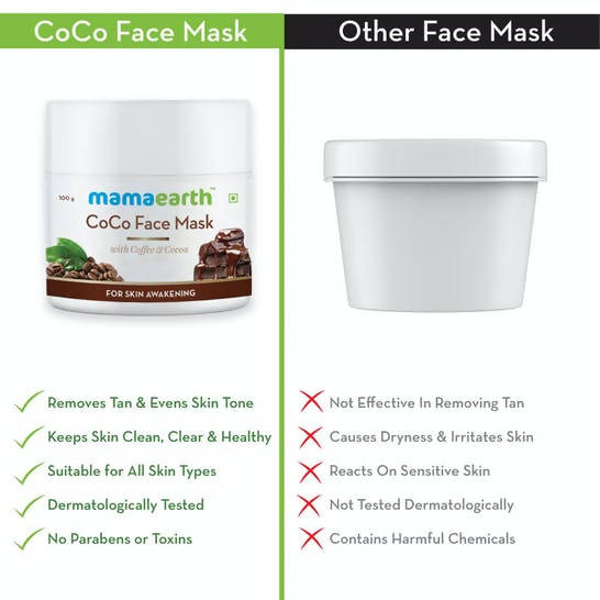 Mamaearth CoCo Face Mask with Coffee & Cocoa for Skin Awakening - 100 gms