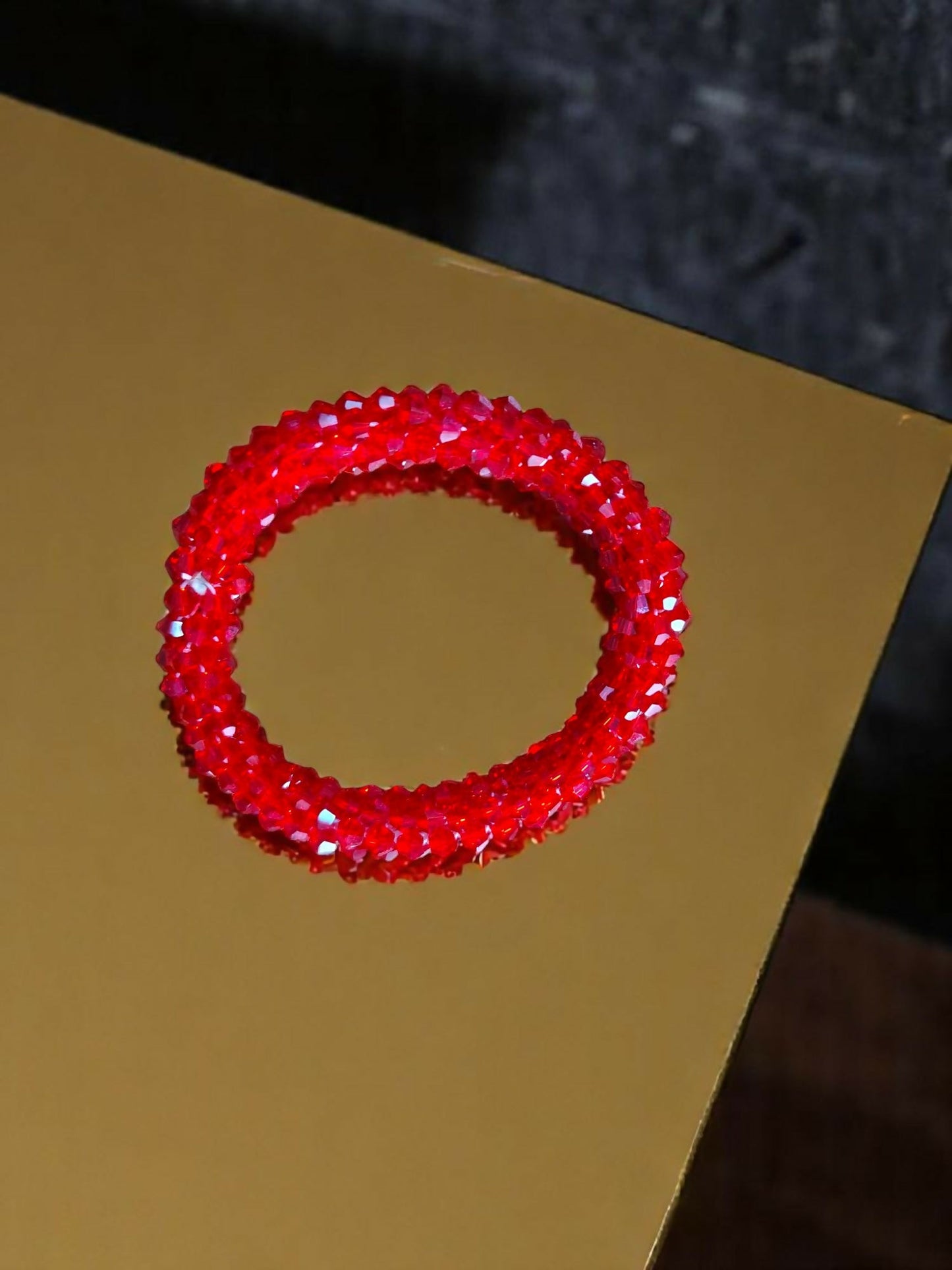Inhanns Unisex Crystal Bloom – Adjustable Crystal Bead Bracelets - Red