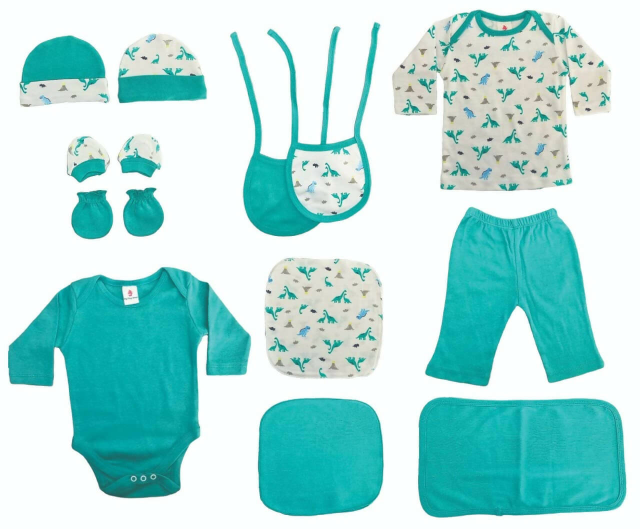 My Tiny Wear Full Sleeves New Born Baby Gift Set - Dino Print