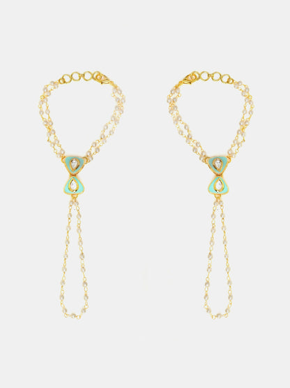 Ruby Raang Saanjh Pearl Hand Jewelry