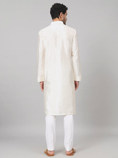 Contours Patels Embroidered Silk Kurta by Hilo Design