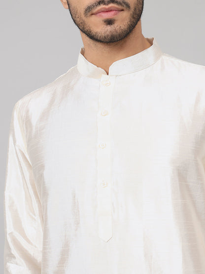 Contours Patels Embroidered Silk Kurta by Hilo Design