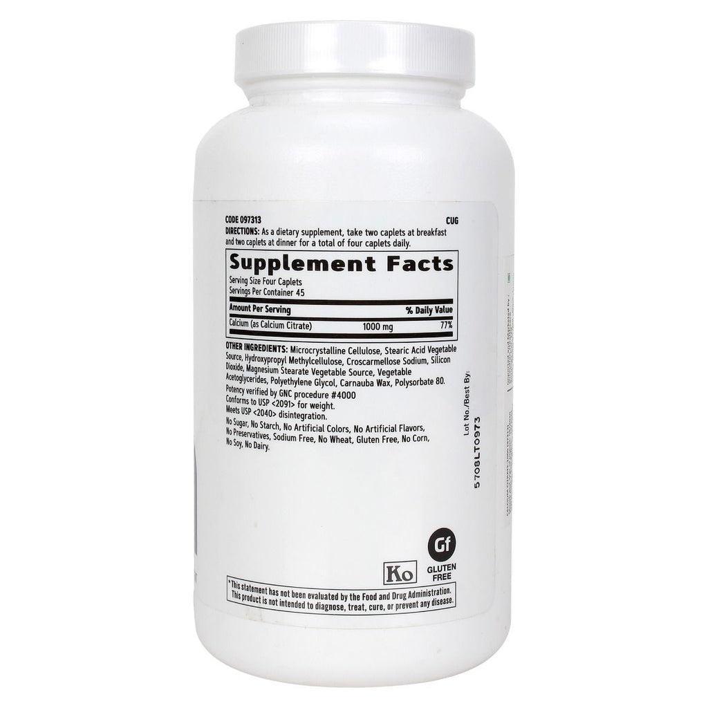 GNC Calcium Citrate Vegetarian Capsules – 180 Caps