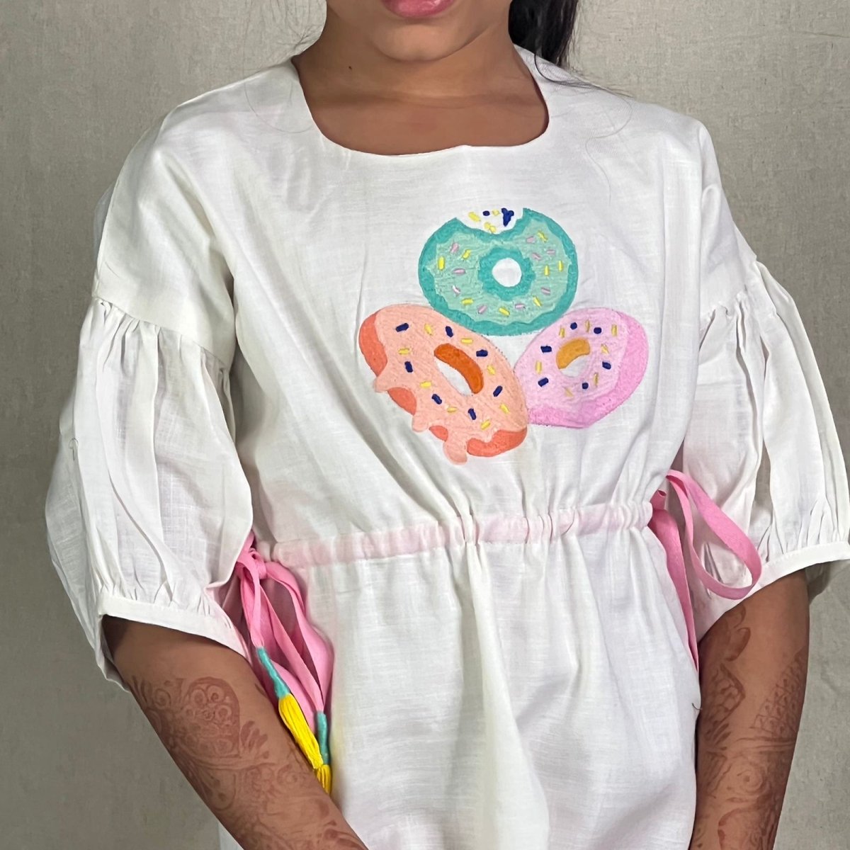 ArthLife Off-White Donuts Embroidered Dress