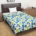 Divine Casa 100% Cotton All Season Reversible Dohar Single Bed Size AC Blanket TC - 120 Emerald and Colour Aqua