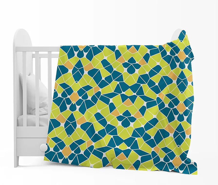 Divine Casa 120 GSM Microfiber Single Kids Dohar Soft & Lightweight Throw Blanket Abstract Pattern Colour Acid Lime