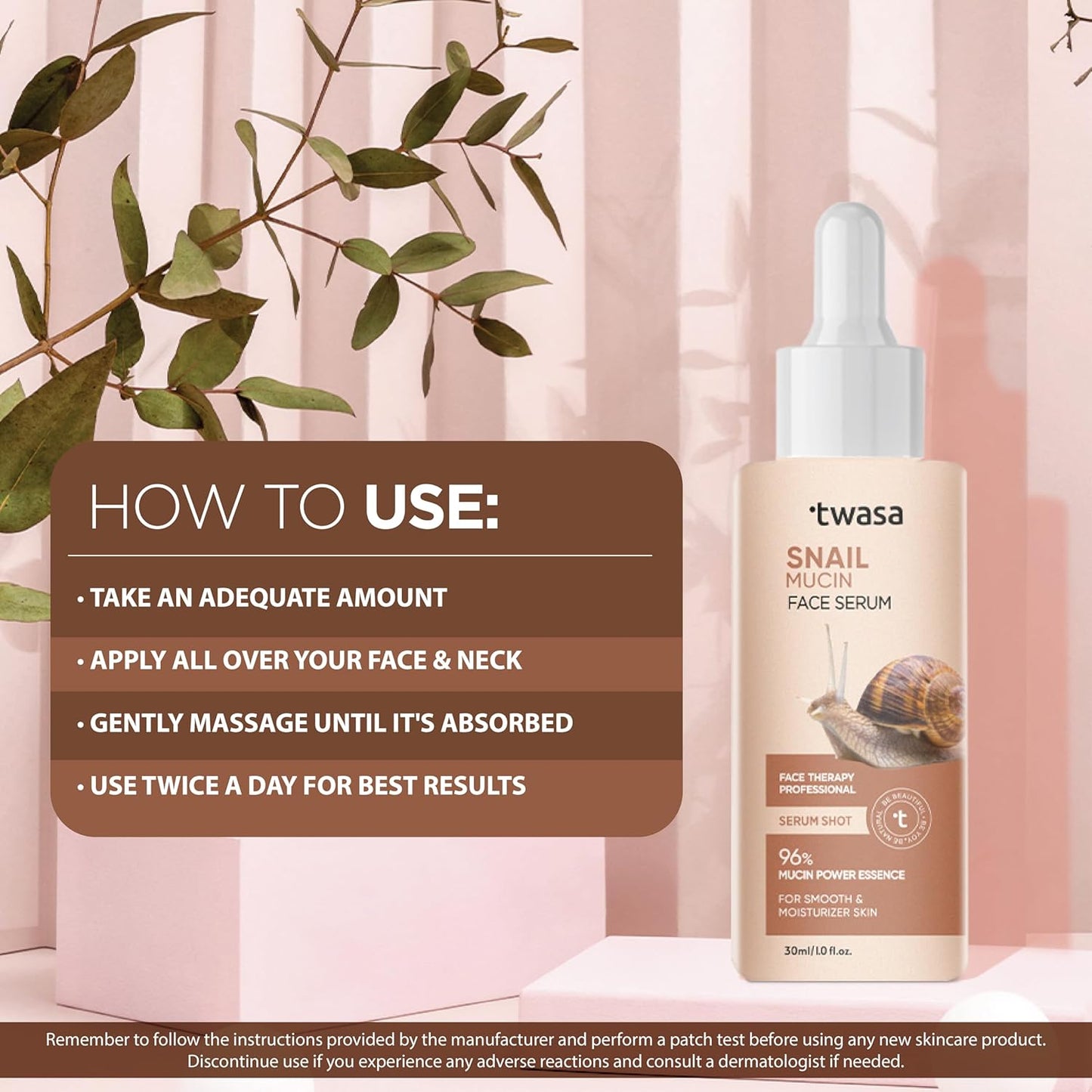 Twasa Advanced Snail 96% Mucin Power Essence Face Serum - 30 ml