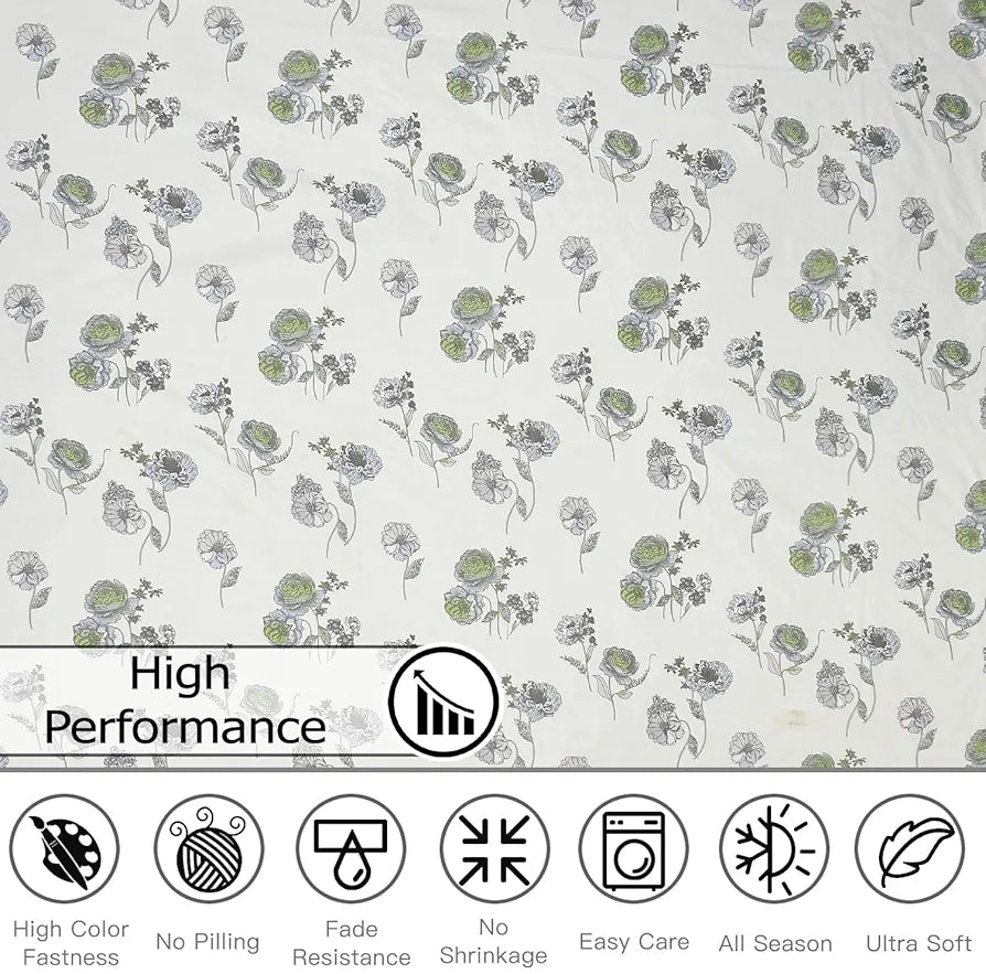 Fresh From Loom Microfiber Soft Cotton Bedsheet for Single Bed 200 TC Single Size Bed Sheet with 1 Pillow Cover White Grey