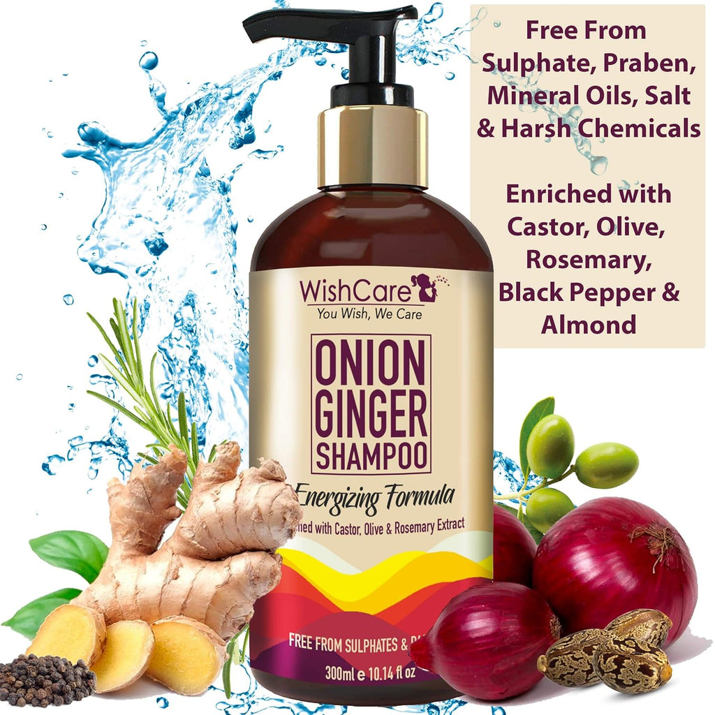 WishCare Onion Ginger Shampoo - 300 ml