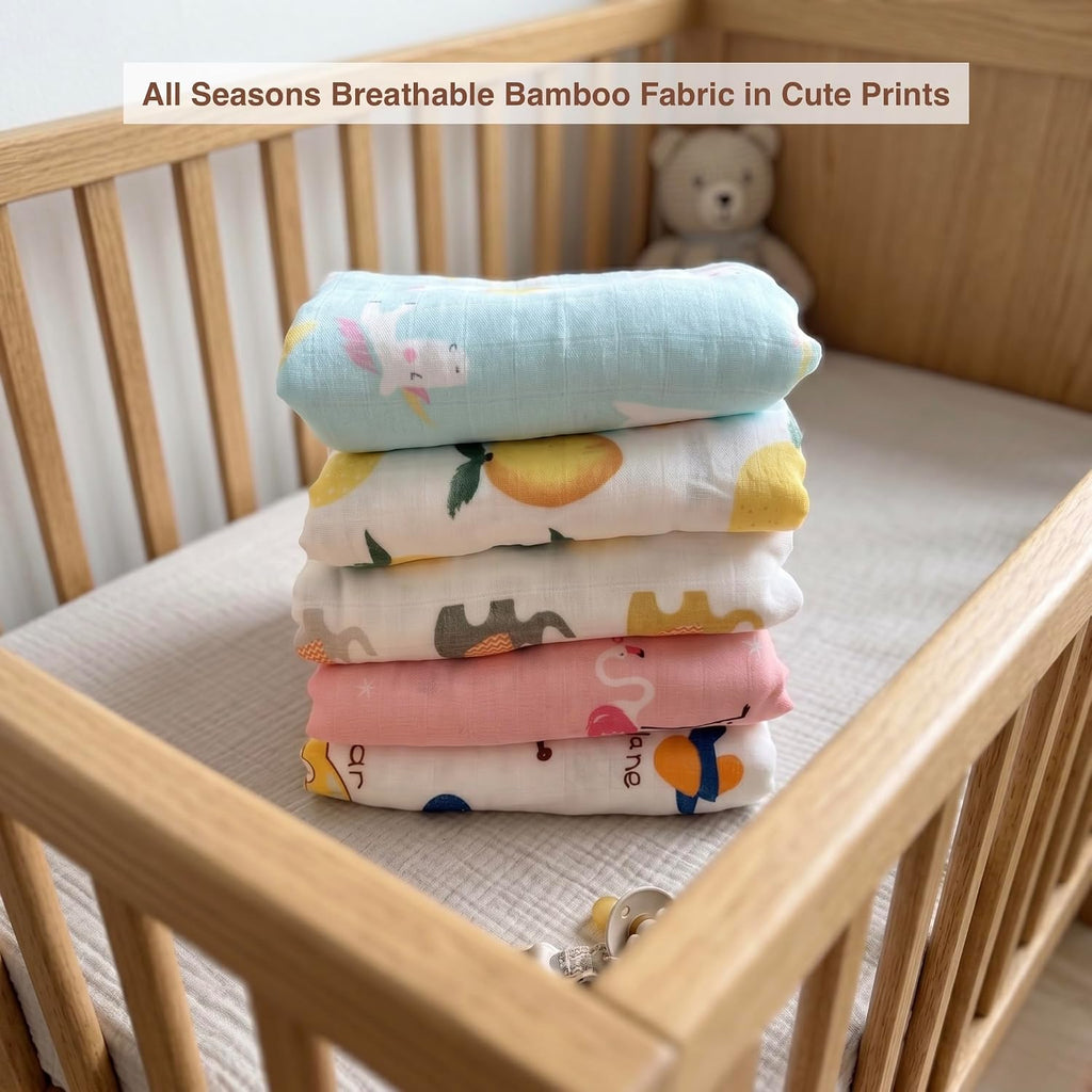DOTMOM Premium Bamboo 6 Layered Baby Blanket – Hypoallergenic, Antibacterial & Highly Breathable, Super Soft Receiving Wrapper for Newborn Girls & Boys, Baby Essential Bedding – 0 to 3 Years