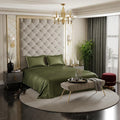 Stoa Paris Satin Solid Bedsheets For Double Bed 300Tc Premium Bedsheet With 2 Pillow Covers