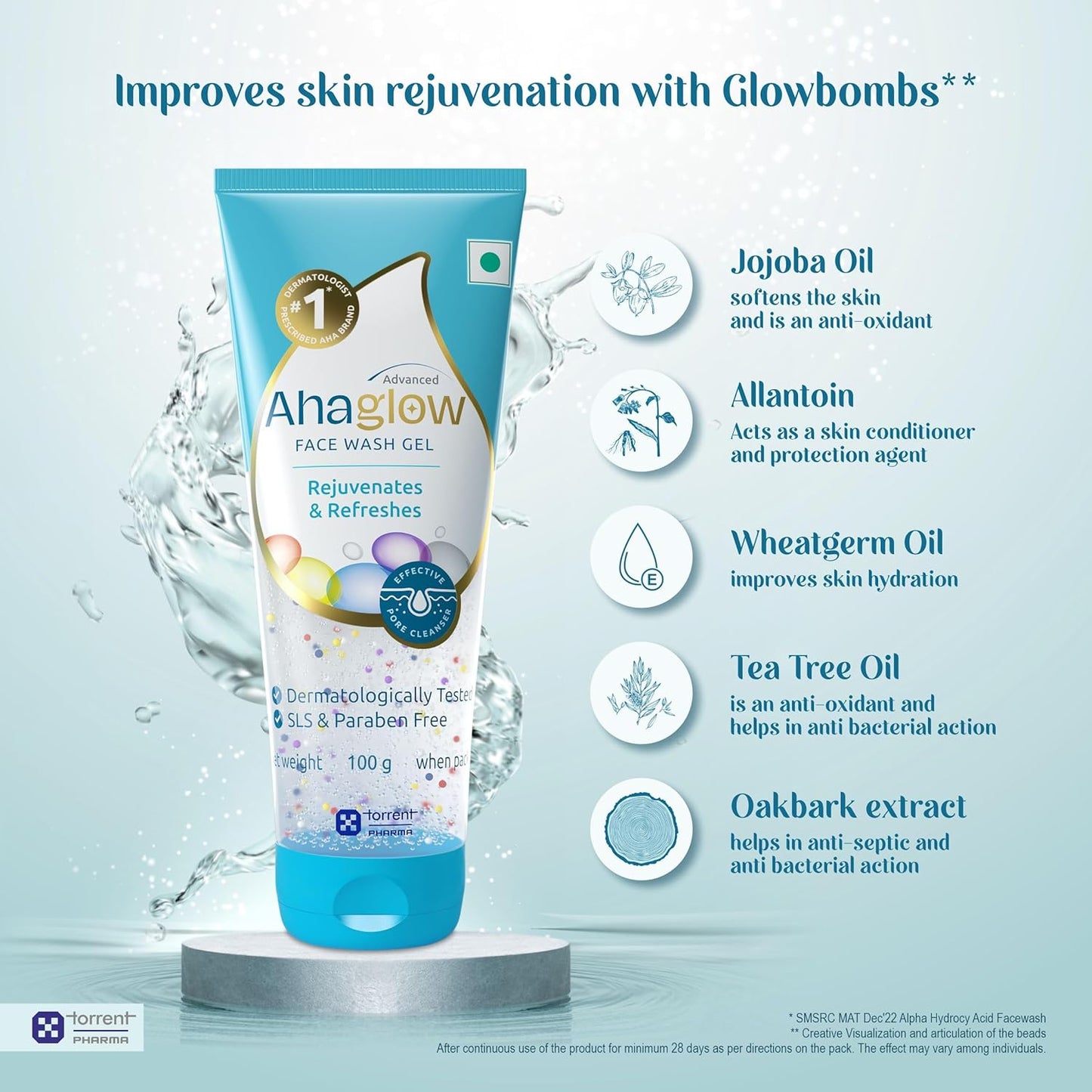 Ahaglow Advanced Face Wash Gel - 100 gms