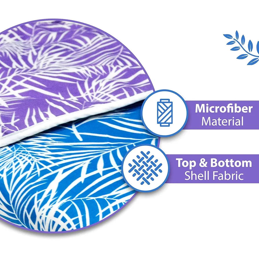 Divine Casa 120 GSM Microfiber Double Dohar Soft & Lightweight Throw Blanket Leaf Pattern Colour Aquarius Purple