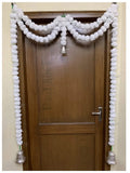 Artificial Marigold Fluffy Flower Garlands Door Toran Set White