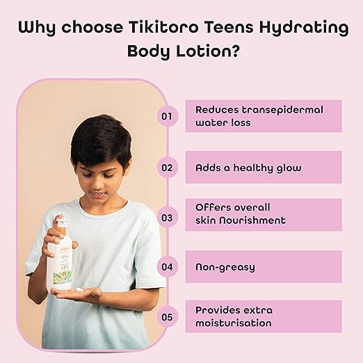 Tikitoro Teens Hydrating Body Lotion Age: 11+ Years - 300 ml Each (Pack of 2)