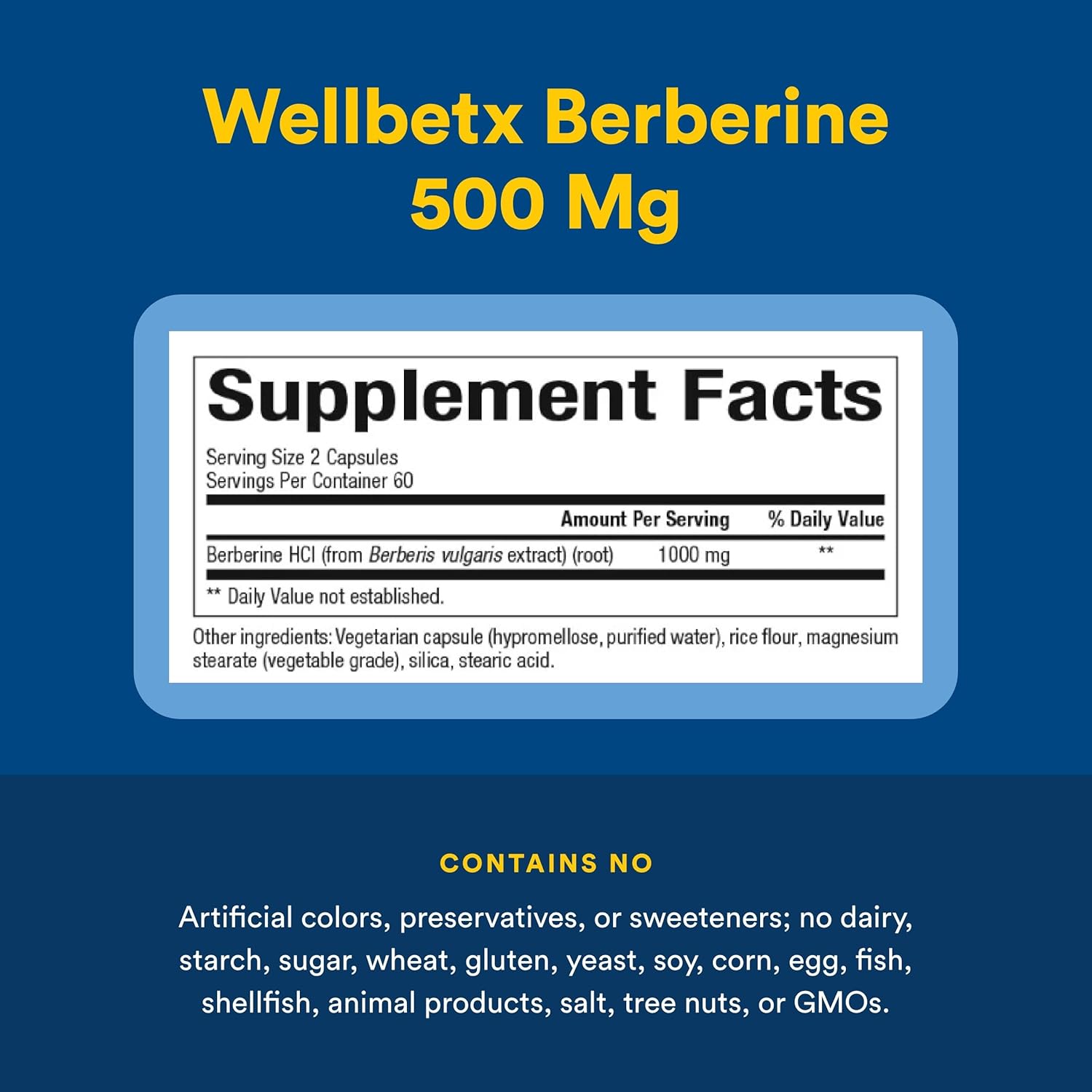 Natural Factors WellBetX Berberine - Daily Supplement Supports Metabolic Health - Formula Supports Healthy Heart - Gluten-Free & Vegan - 120 Vegetarian Capsules (120 Servings)
