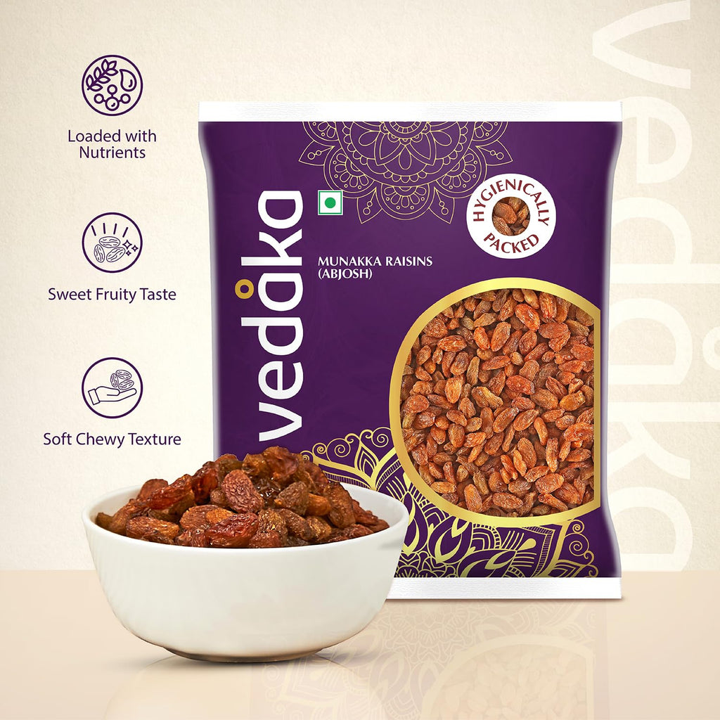 Vedaka Munakka Raisins (Abjosh) | 500 g | Naturally Sweet | Rich Authentic Flavour | Perfect Travel Snack