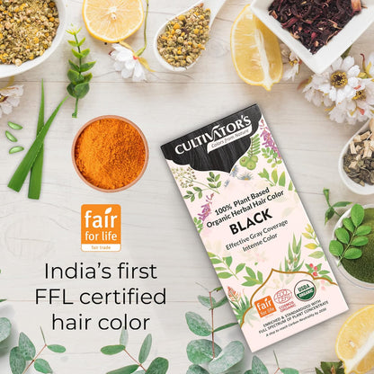 Cultivator's Black Organic Herbal Hair Colour - 100 gms