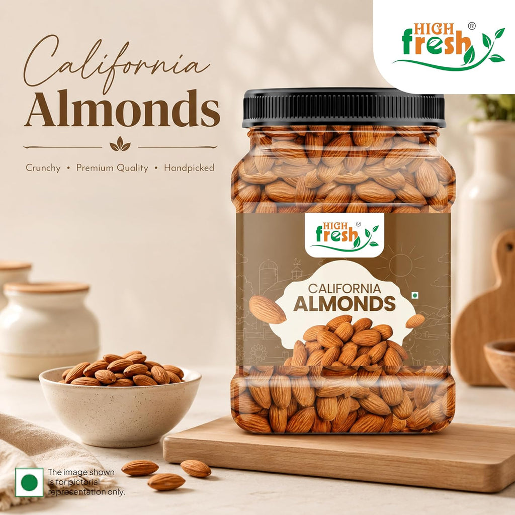 HighFresh California Jumbo Almonds |Natural Badam Giri | Rich In Protein & Dietary Fiber Almond | Crunchy Texture & Delicious Nutty Flavour | No Added Preservatives Or Artificial Flavors